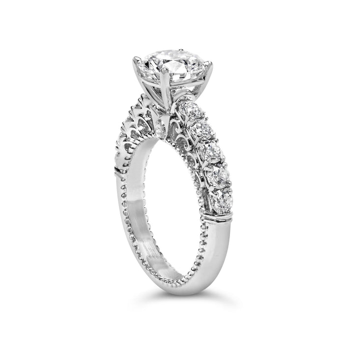 3 1/5 Ct. T.W. Lab-Grown Diamond Vintage Style Engagement Ring in 14K White Gold, photo 5