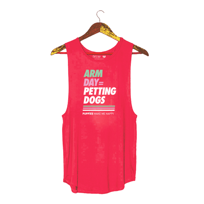Arm Day = Petting Dogs Sleeveless Tank in hot pink