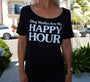 Dog Walks Are My Happy Hour Scoop Neck Tee