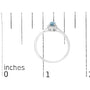 Anillo de halo con piedra natal ovalada de 5x3mm y detalle de diamante en oro blanco de 10K, foto 75