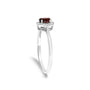 Anillo de halo con piedra natal ovalada de 5x3mm y detalle de diamante en oro blanco de 10K, foto 50