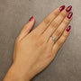 Anillo de halo con piedra natal ovalada de 5x3mm y detalle de diamante en oro blanco de 10K, foto 27