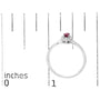 Anillo de halo con piedra natal ovalada de 5x3mm y detalle de diamante en oro blanco de 10K, foto 70