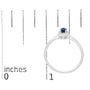 Anillo de halo con piedra natal ovalada de 5x3mm y detalle de diamante en oro blanco de 10K, foto 67