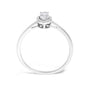 Anillo de halo con piedra natal ovalada de 5x3mm y detalle de diamante en oro blanco de 10K, foto 57