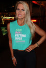 Arm Day = Petting Dogs Crop Top in teal