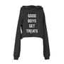 Good Boys Get Treats Crop Hoodie in black