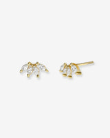 14K Gold 4 Marquise Diamond Stud Earrings