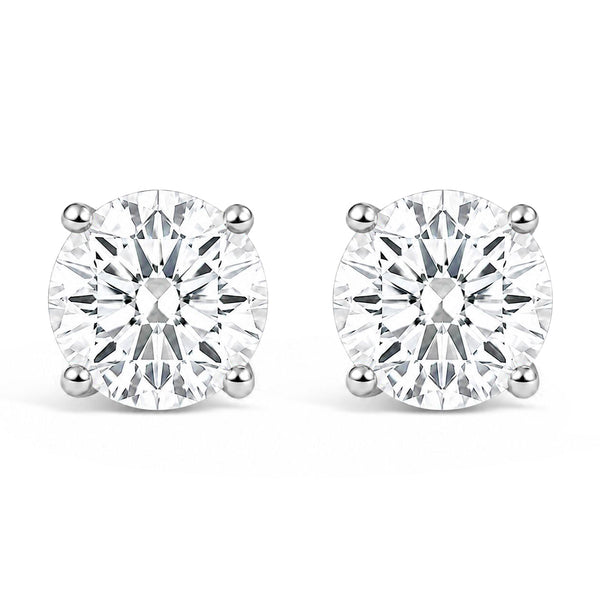IGI Certified Lab-Grown Diamond Solitaire Stud Earrings in 14K Gold, photo 2