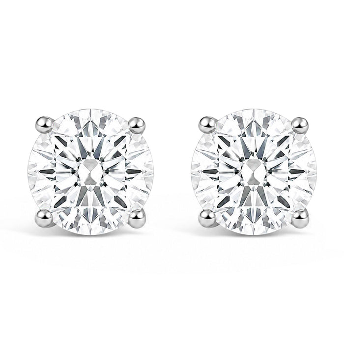 IGI Certified Lab-Grown Diamond Solitaire Stud Earrings in 14K Gold, photo 2