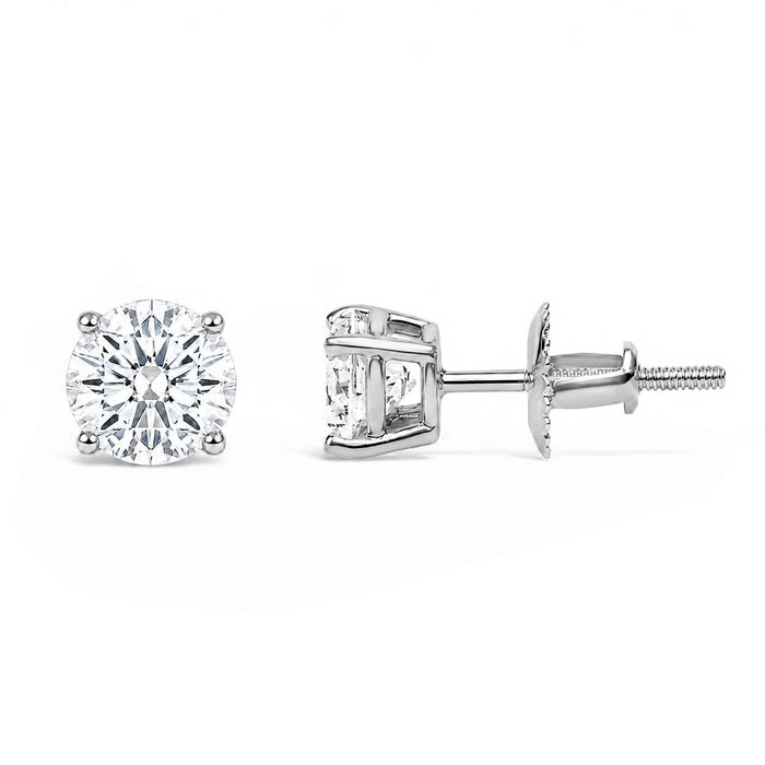 IGI Certified Lab-Grown Diamond Solitaire Stud Earrings in 14K Gold, photo 8