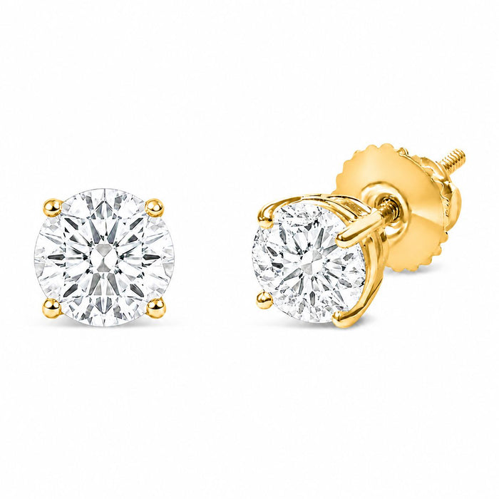 IGI Certified Lab-Grown Diamond Solitaire Stud Earrings in 14K Gold, photo 7