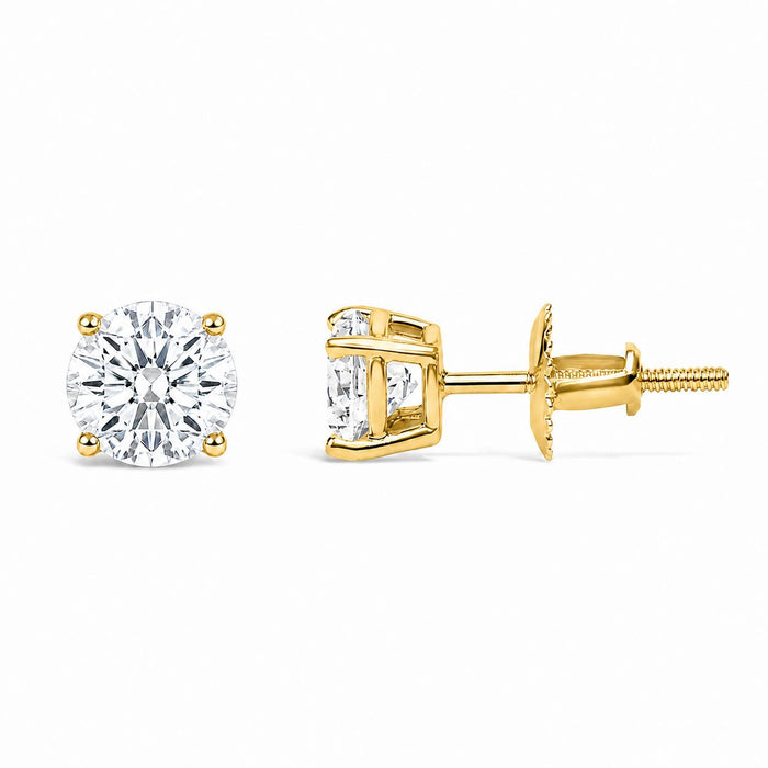 IGI Certified Lab-Grown Diamond Solitaire Stud Earrings in 14K Gold, photo 31