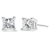 1 Ct. T.W. Princess-Cut Square Near Colorless Diamond Classic 4-Prong Solitaire Stud Earrings in 14K White Gold