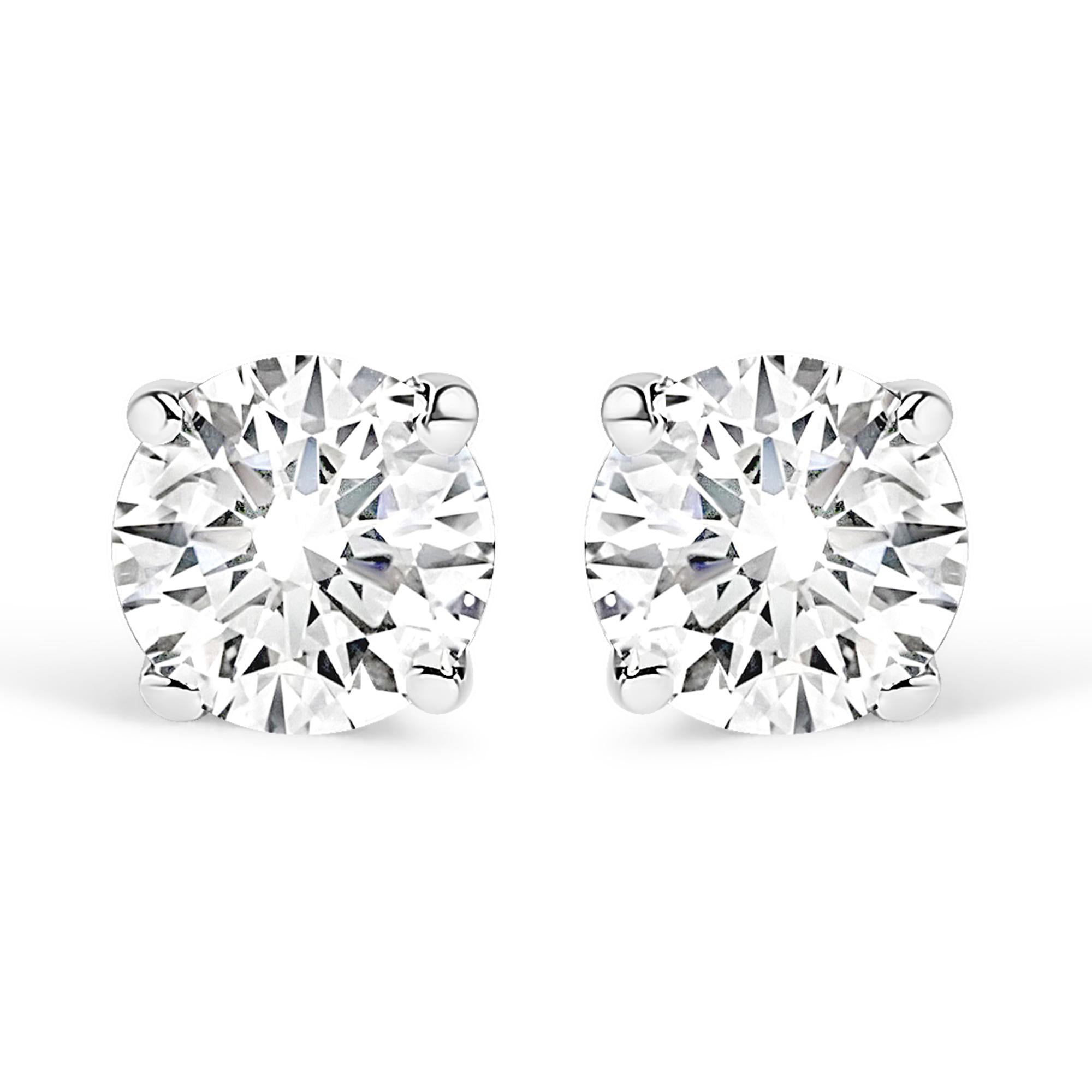 1/2 Ct. T.W. Round-Cut Diamond Solitaire Stud Earrings in 14K White Gold, photo 1