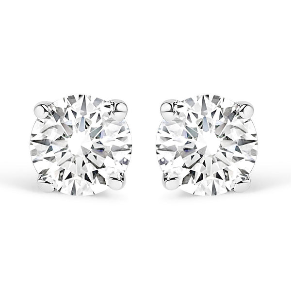 1/2 Ct. T.W. Round-Cut Diamond Solitaire Stud Earrings in 14K White Gold, photo 1