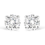 Aretes de botón con diamantes de 1 ct. p.t. certificados por AGS, color F-G y pureza SI2-I1 en oro blanco de 14K, foto 2