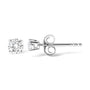 Aretes de botón solitarios de 4 garras con diamantes naturales de 1 ct. p.t. certificados por AGS en oro blanco de 14K, foto 4