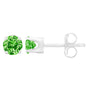 1/5 Ct. T.W. Round Brilliant-Cut Treated Green Diamond Classic 4-Prong Stud Earrings in Sterling Silver, photo 1