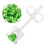 1/5 Ct. T.W. Round Brilliant-Cut Treated Green Diamond Classic 4-Prong Stud Earrings in Sterling Silver, photo 2