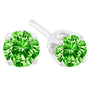 1/5 Ct. T.W. Round Brilliant-Cut Treated Green Diamond Classic 4-Prong Stud Earrings in Sterling Silver, photo 4