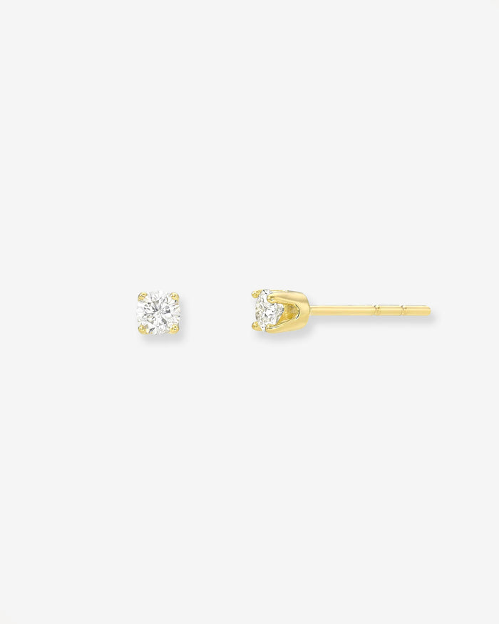 14K Gold 4 Prong Diamond Stud Earrings, photo 1