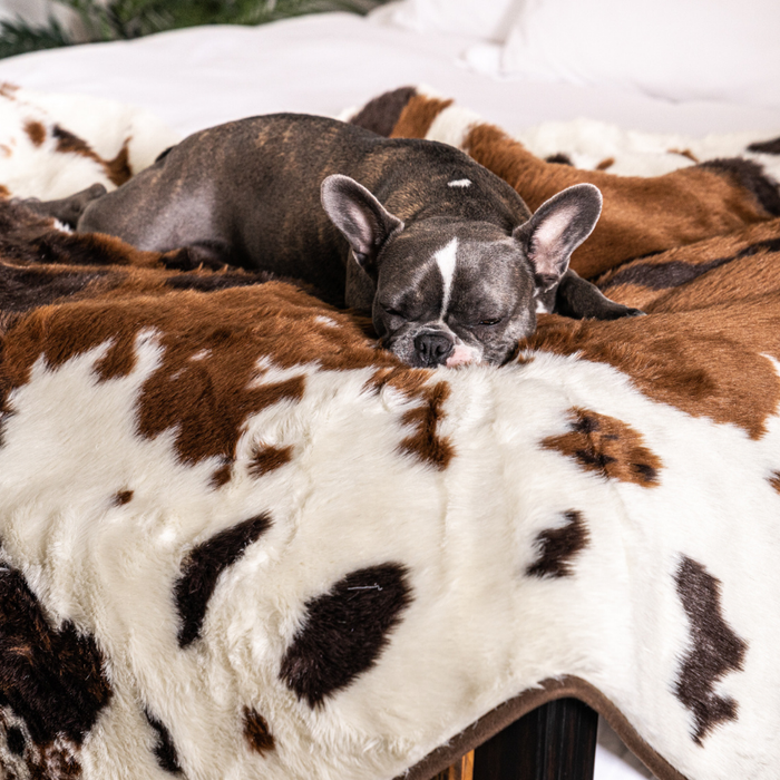 PupProtector Waterproof Throw Blanket, Brown Faux Cowhide, photo 10