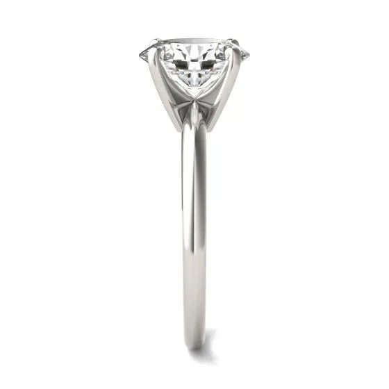 Anillo de compromiso con diamante ovalado cultivado en laboratorio de 2.00 CTW en oro de 14K, foto 4