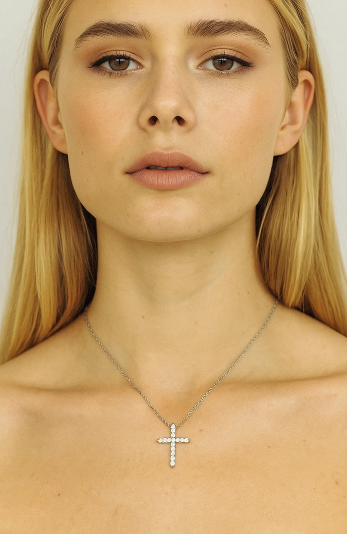Faith Cubic Zirconia Cross Pendant Necklace, photo 9