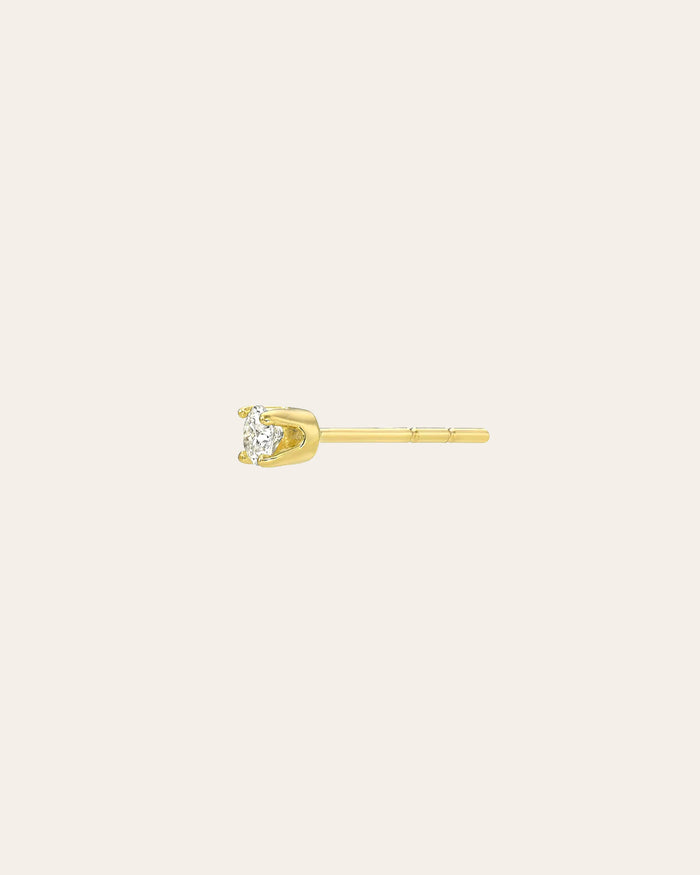 14K Gold 4 Prong Diamond Stud Earrings, photo 10