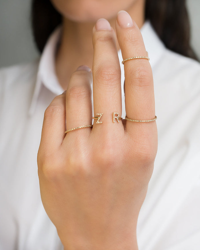 14K Gold Pave Diamond Eternity Band, photo 3