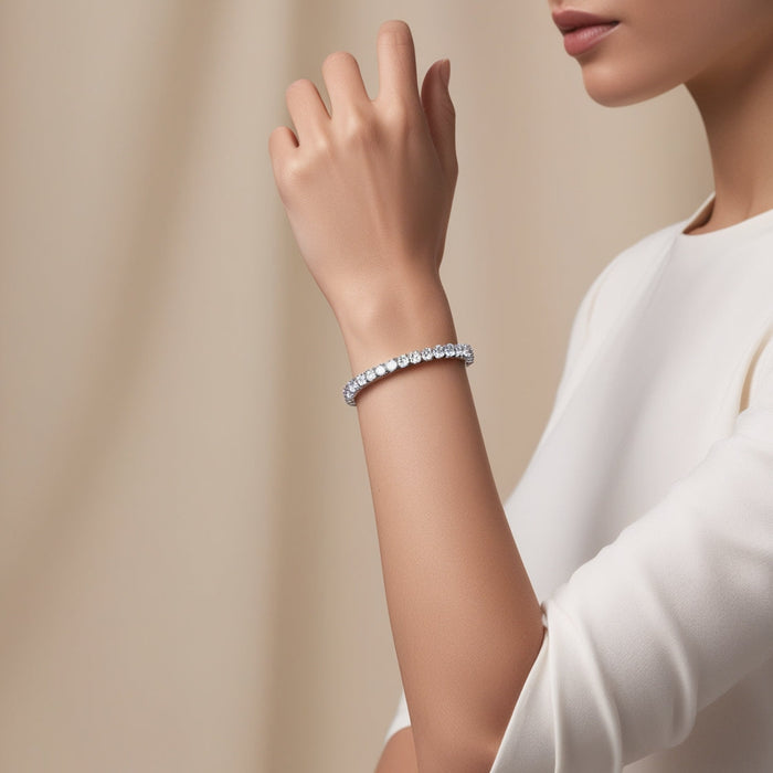 Pulsera tenis con diamantes cultivados en laboratorio de 4.00 CTW en oro de 14K, foto 13