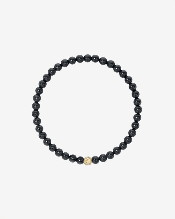 4mm Black Onyx and Diamond Bead Bracelet, photo 1