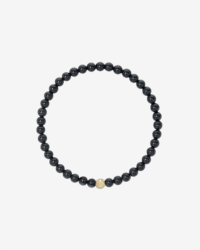 4mm Black Onyx and Diamond Bead Bracelet, photo 1