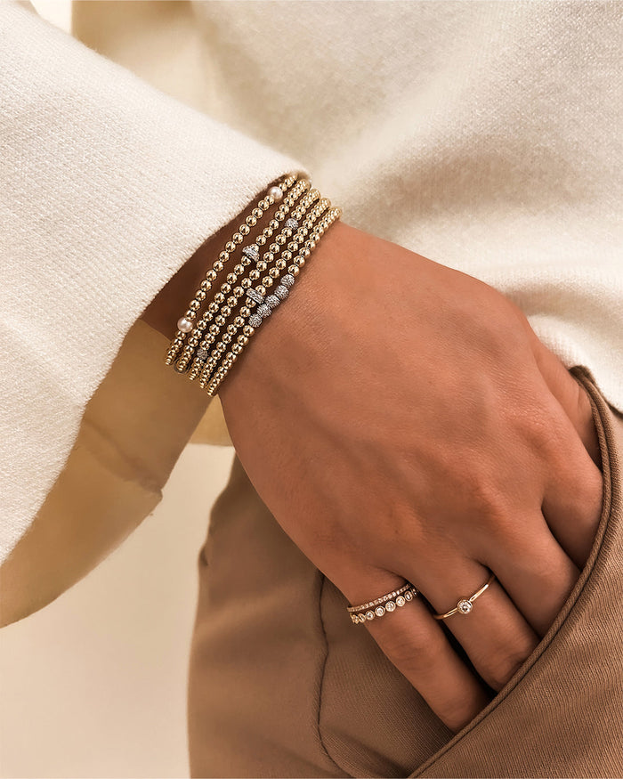 Diamond Bar 3mm Bead Bracelet, photo 4