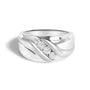 Anillo de banda de 3 piedras para hombre con diamantes de 1/2 ct. p.t. y engaste de canal en plata de ley, foto 1
