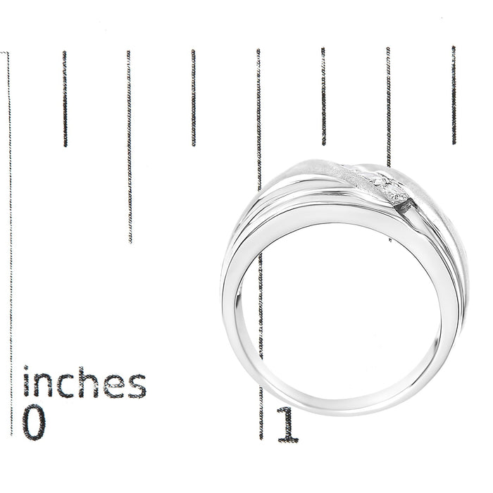 Anillo de banda de 3 piedras para hombre con diamantes de 1/2 ct. p.t. y engaste de canal en plata de ley, foto 7