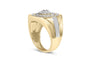 Anillo de sello para hombre de racimo y halo con diamantes de 1 1/2 ct. p.t. en oro amarillo de 10K, foto 4