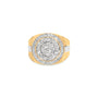 Anillo de sello para hombre de racimo y halo con diamantes de 1 1/2 ct. p.t. en oro amarillo de 10K, foto 1