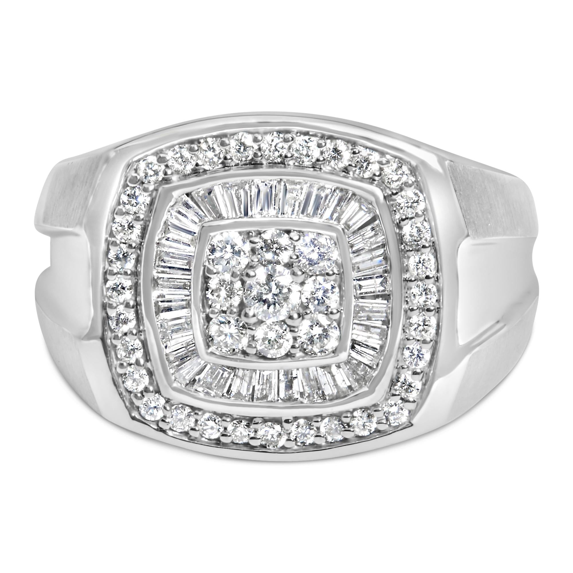 Men's 1 Ct. T.W. Diamond Band Ring in 14K White Gold, photo 1