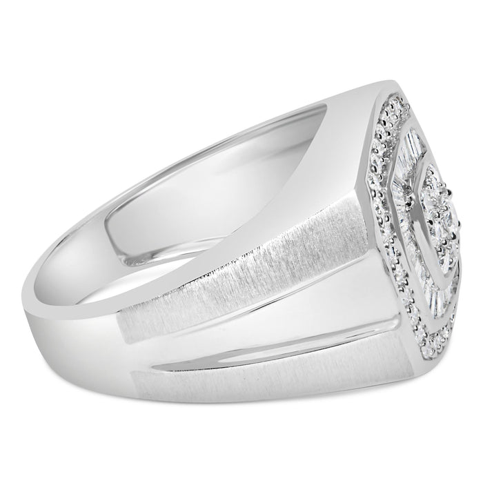 Men's 1 Ct. T.W. Diamond Band Ring in 14K White Gold, photo 2