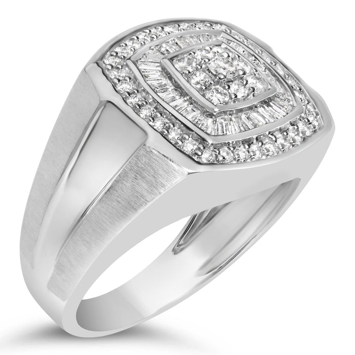 Men's 1 Ct. T.W. Diamond Band Ring in 14K White Gold, photo 4