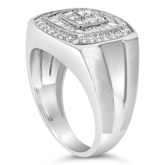 Men's 1 Ct. T.W. Diamond Band Ring in 14K White Gold, photo 5