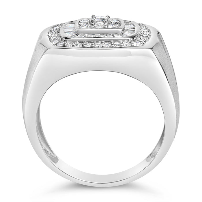 Men's 1 Ct. T.W. Diamond Band Ring in 14K White Gold, photo 6