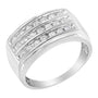 Anillo de banda para hombre con diamantes en canal de 1 ct. p.t. en oro blanco de 14K, color H-I, claridad SI2-I1, foto 4