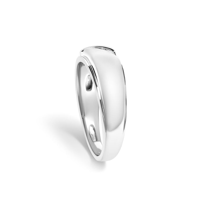 Anillo de banda para hombre de 3 piedras con diamantes de 1/6 ct. p.t. en plata de ley, foto 5
