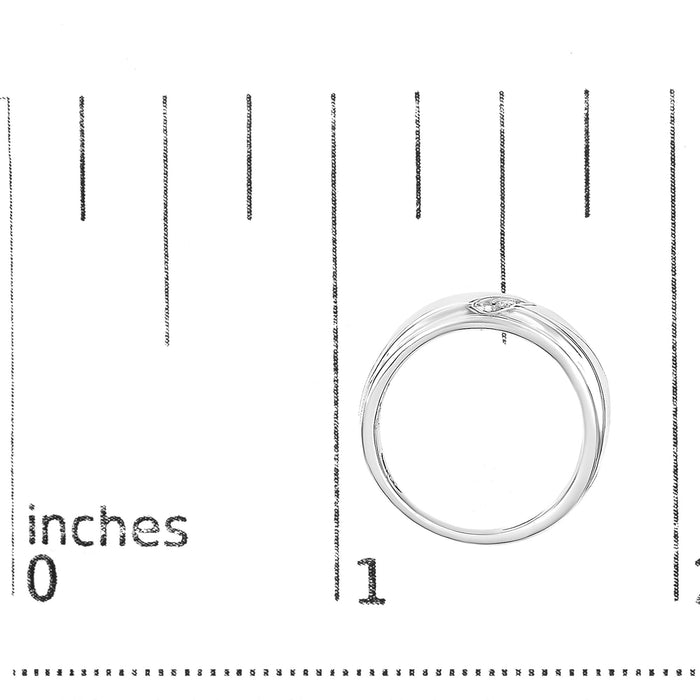 Anillo de banda para hombre de 3 piedras con diamantes de 1/6 ct. p.t. en plata de ley, foto 7