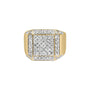 Anillo de banda de cóctel en racimo para hombre con diamantes de 2 1/8 ct. p.t. en oro amarillo de 10K, foto 1