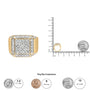 Anillo de banda de cóctel en racimo para hombre con diamantes de 2 1/8 ct. p.t. en oro amarillo de 10K, foto 6
