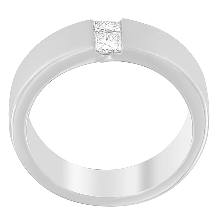 Anillo de banda de canal para hombre con diamantes de 1/4 ct. p.t. en oro blanco de 14K, foto 3